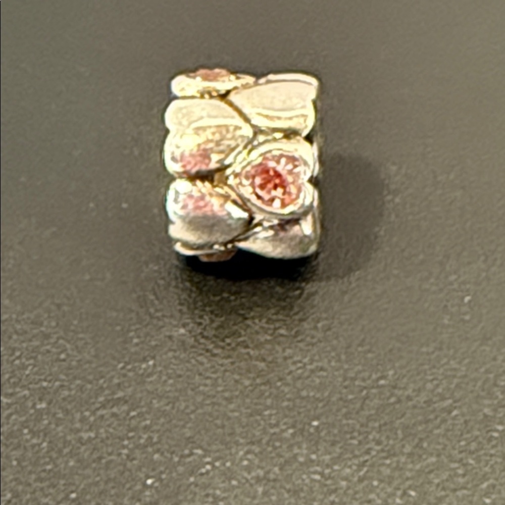 Chamilia SS Charm Connected Hearts Bead Amethyst NEW